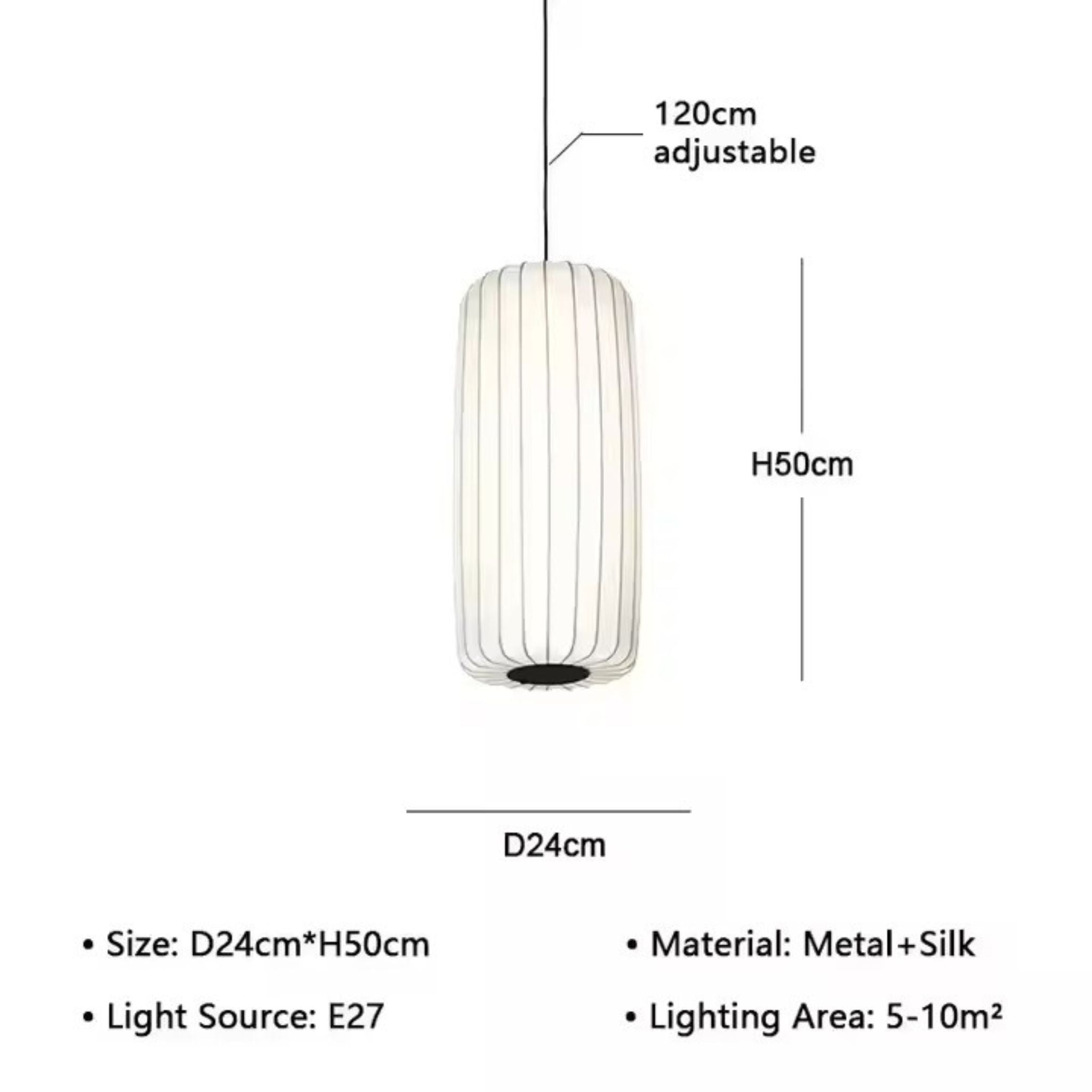 White Fabric Japanese Style Pendant Lamp Set of 3 | Living Room, Bedroom, Hotel, Residential Space LP-63